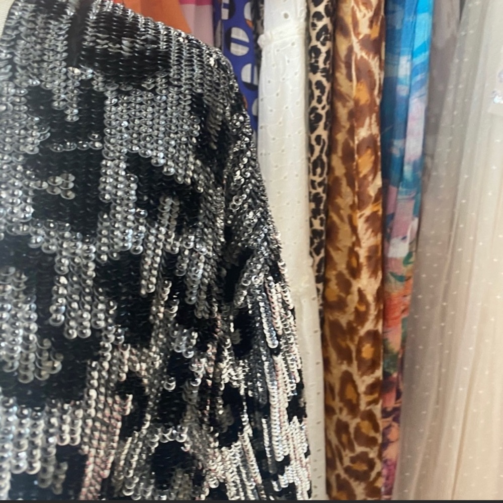 Retrofete Gabriel sequin Robe-Leopard - Picture 2 of 4